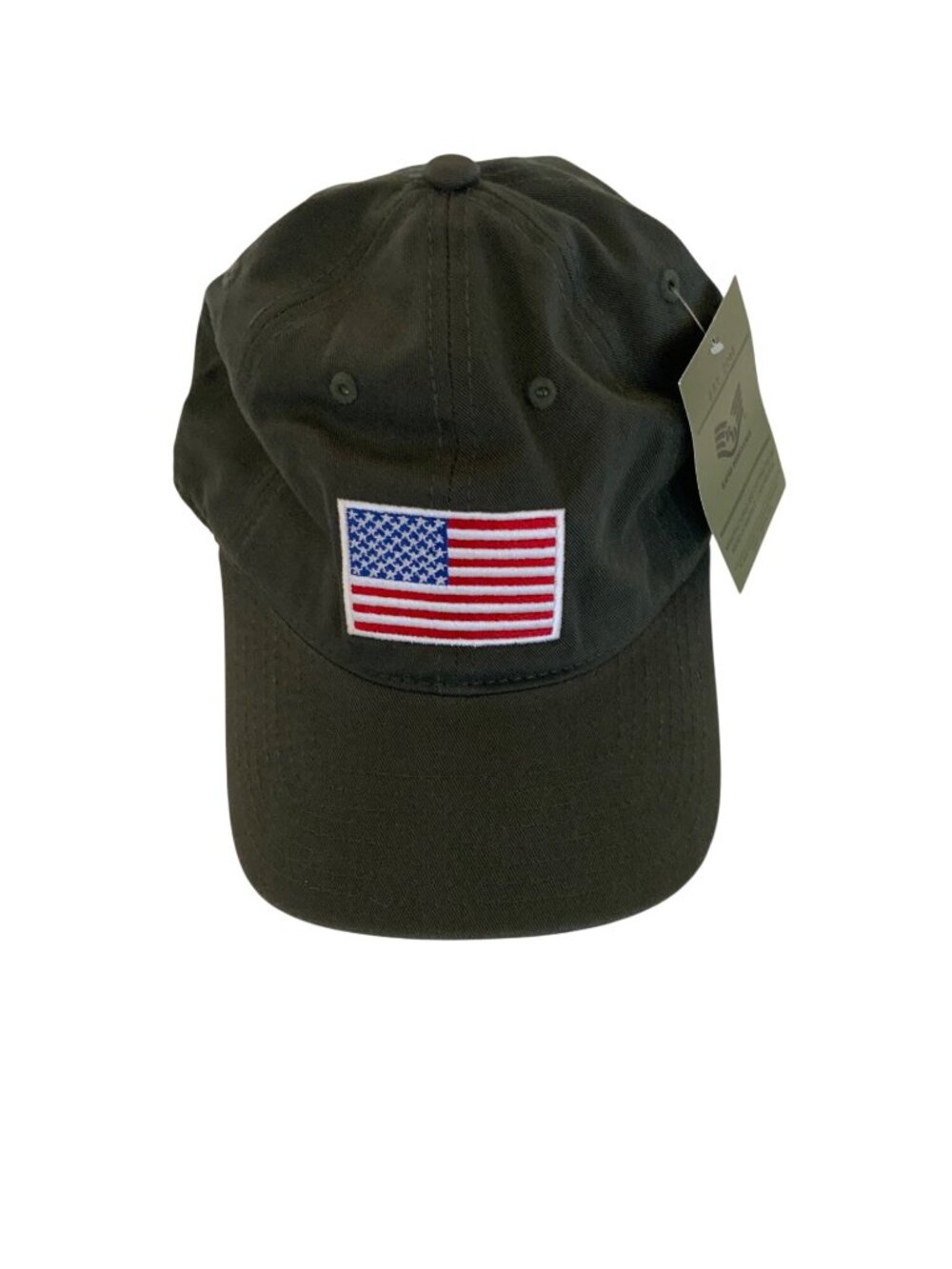 American Flag Olive Green Adjustable Cotton Baseball Cap